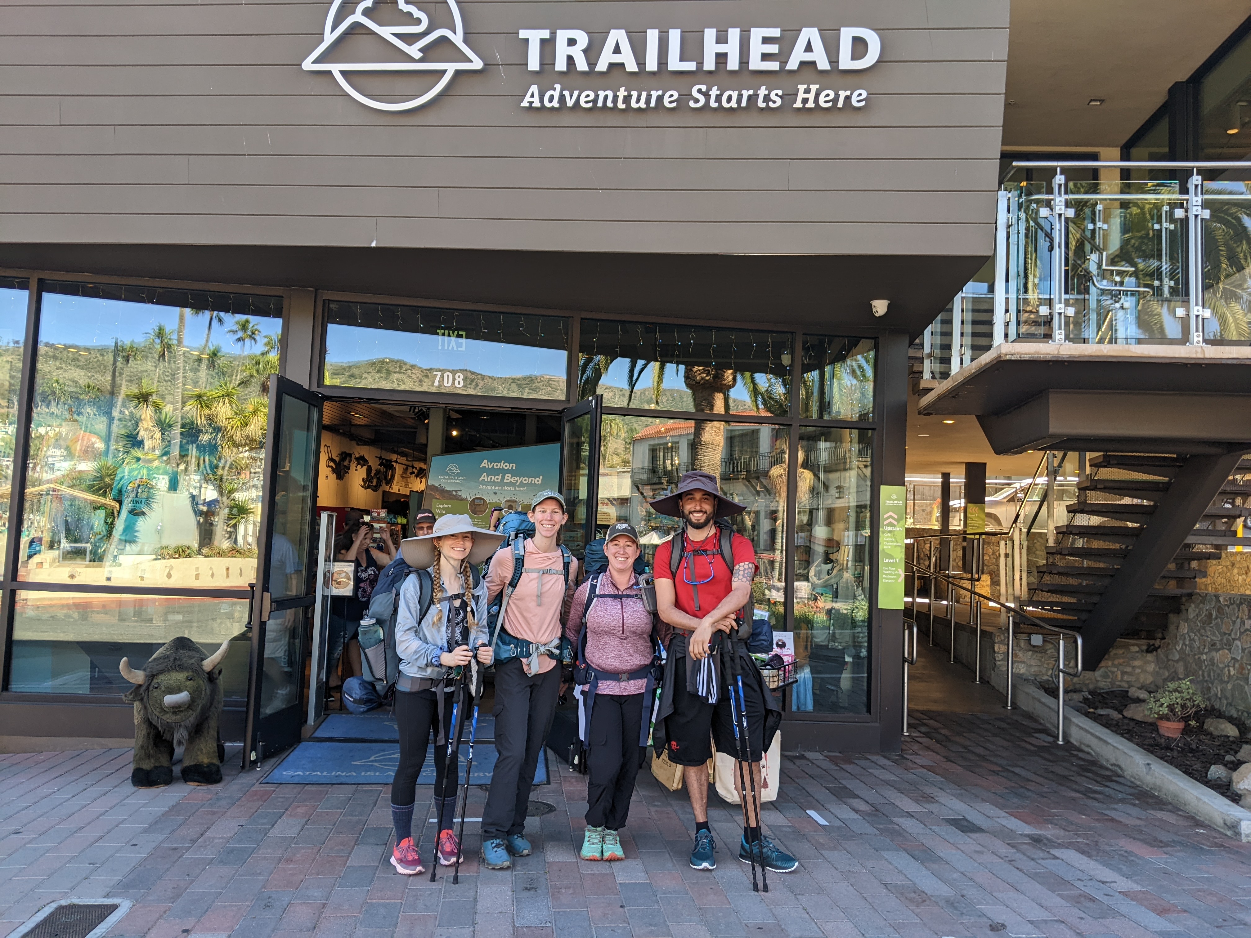 Sandy, Sasha, Jessica, and Justin in front of the Catalina Island Conservancy