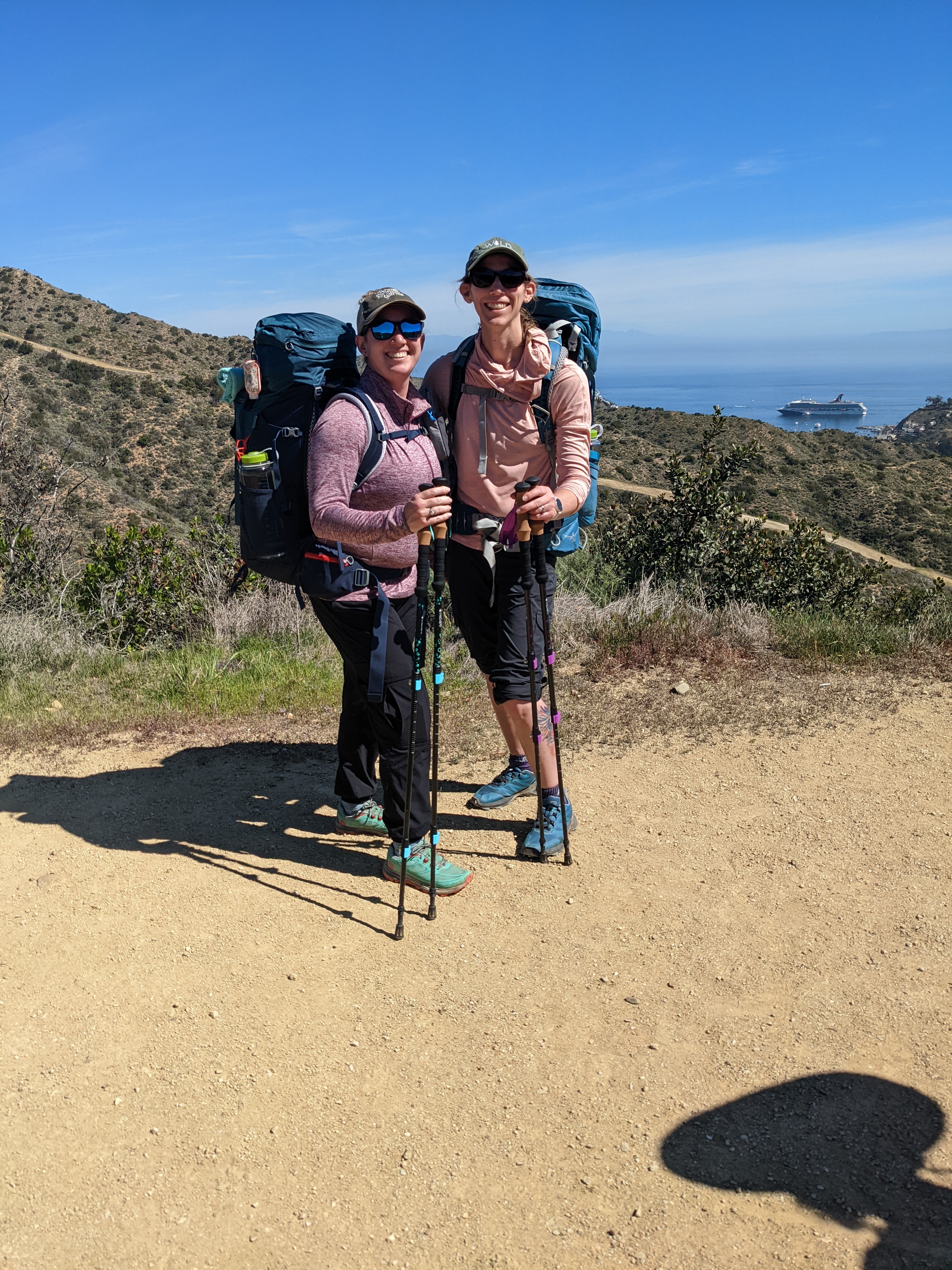 Sasha and Jessica with Avalon in the background