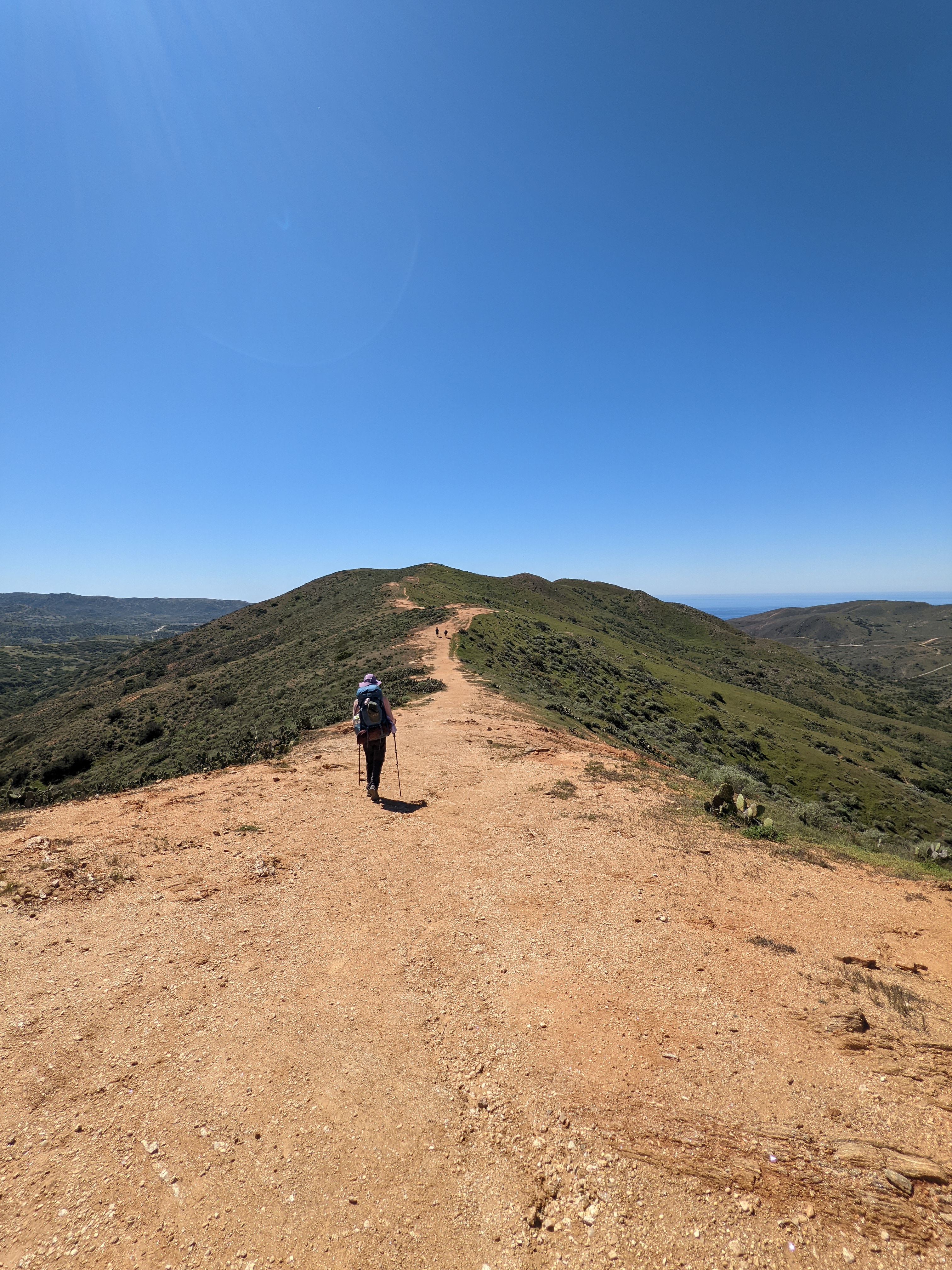 Sasha walking up the ridge path